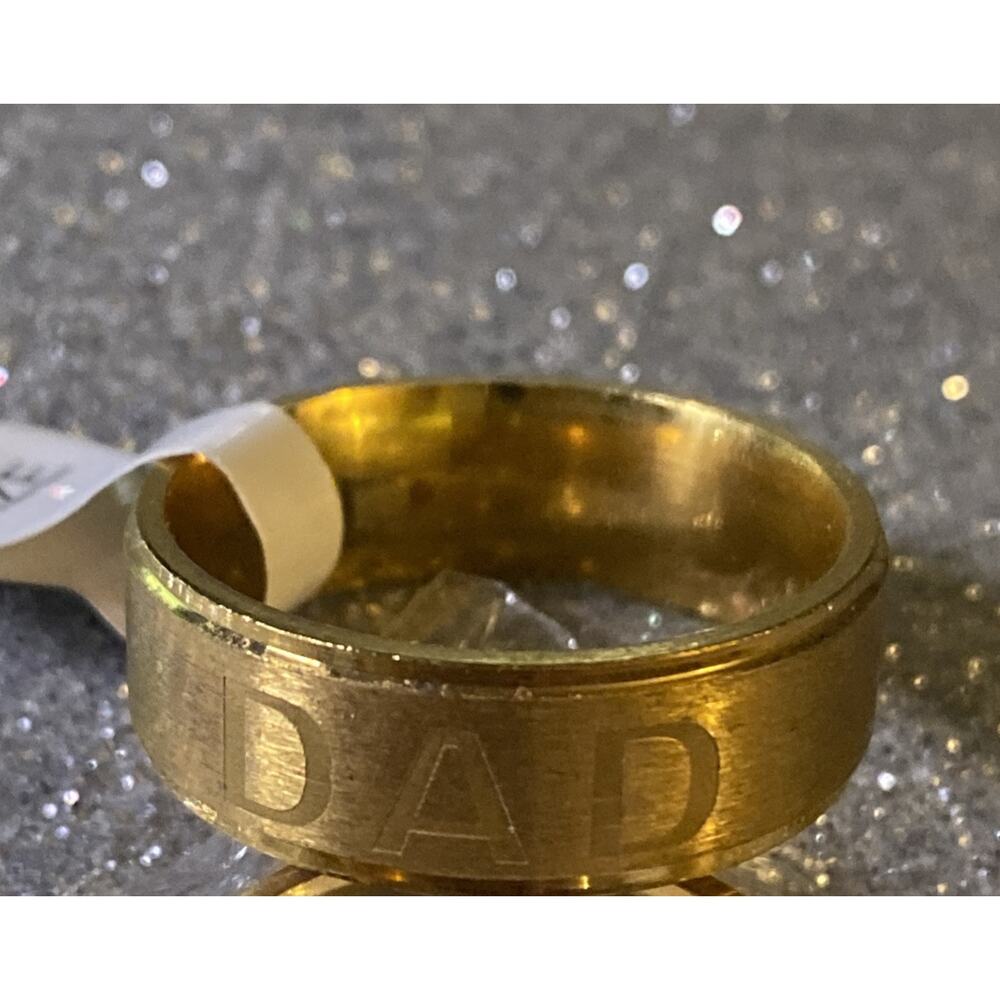 DAD- Gold Tone Stainless Steel Gift Band Ring SIZE 11